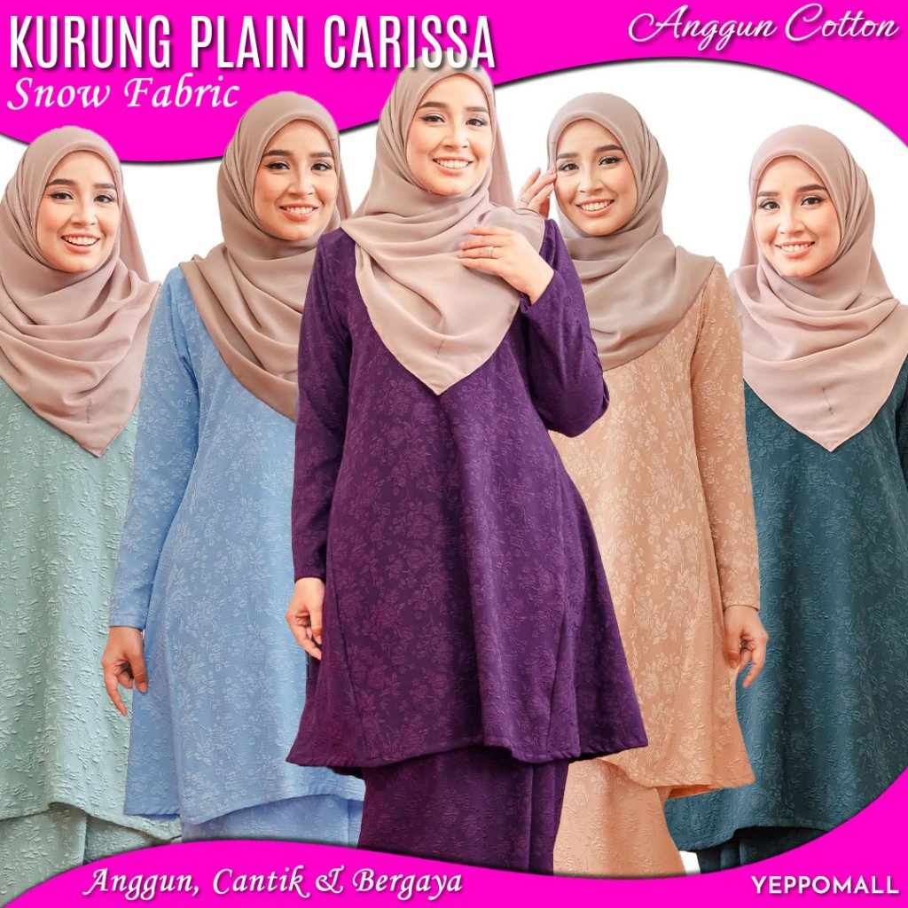 Baju 𝐊𝐮𝐫𝐮𝐧𝐠 𝐏𝐥𝐚𝐢𝐧 Anggun Cotton | Snow Fabric Saiz S - 5XL | Kurung ...