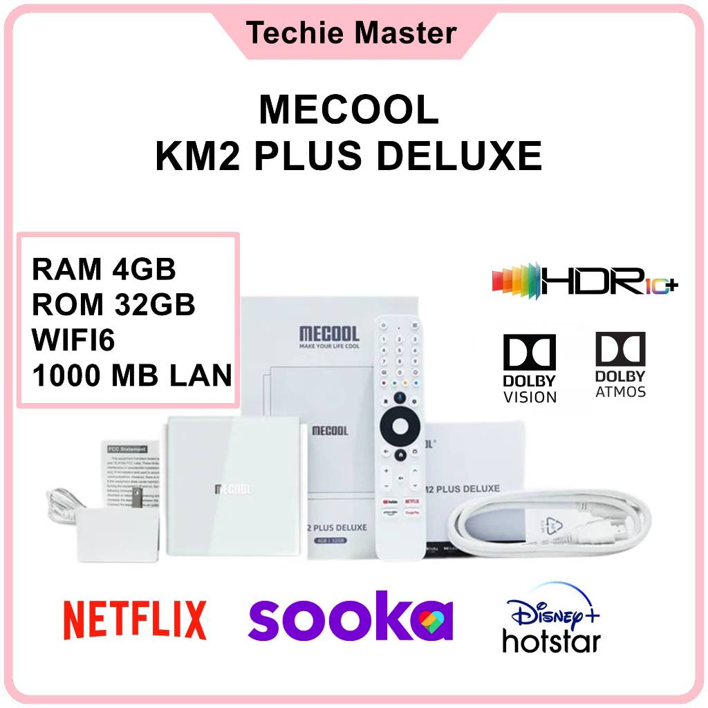 Mecool KM2 Plus Deluxe 4K Netflix WIFI6 Dolby Vision and Dolby Atmos 