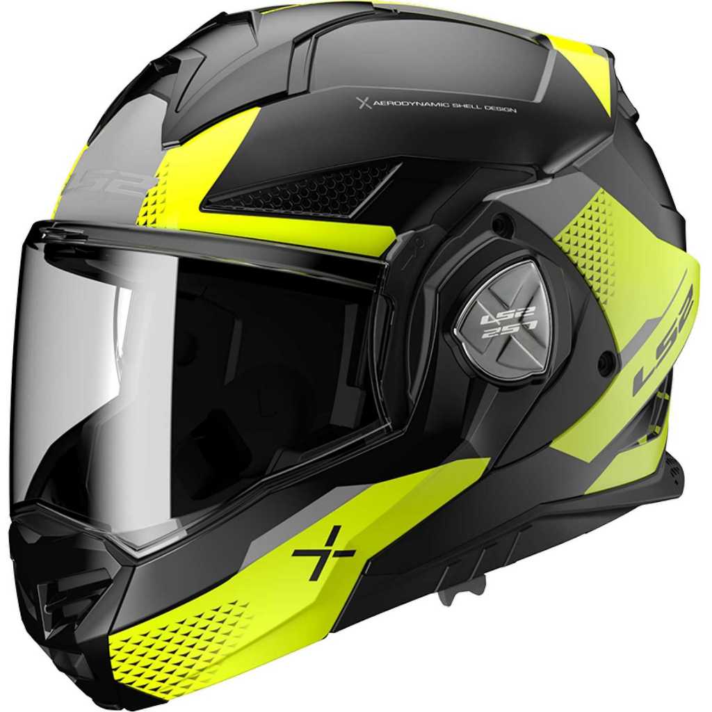 LS2 FF901 ADVANT X OBLIVION MATT BLACK H-VIS 180 MODULAR HELMET ...