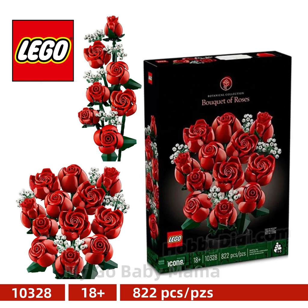 LEGO Icons 10328 Bouquet of Roses ( 822 Pieces ) 18 years + 100% ...