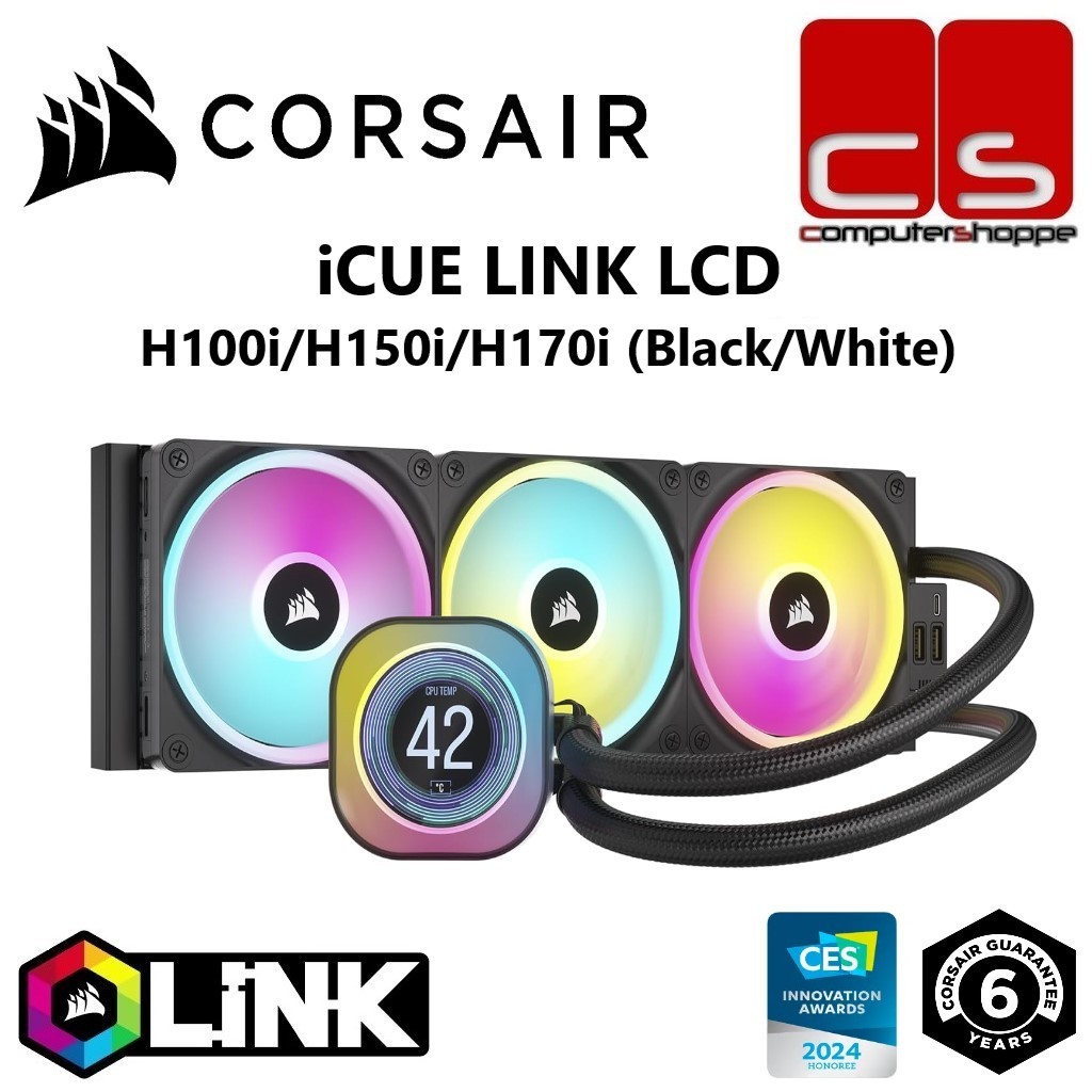 Corsair ICUE LINK LCD AIO Liquid CPU Cooler - H100i/H150i/H170i (Black ...