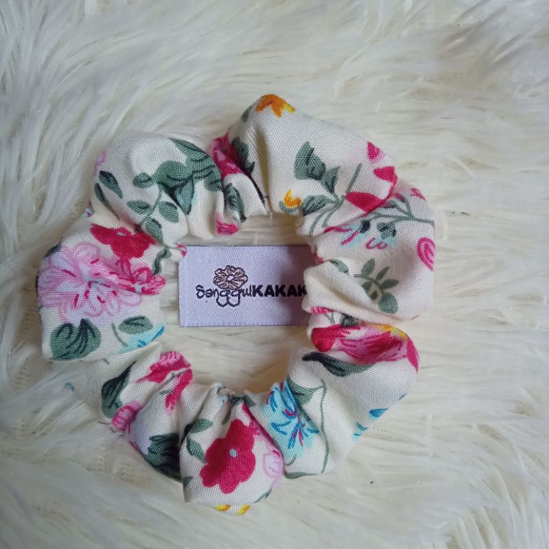 Scrunchies Comel Mini Cute Small Floral Cotton Batik Getah Rambut ...
