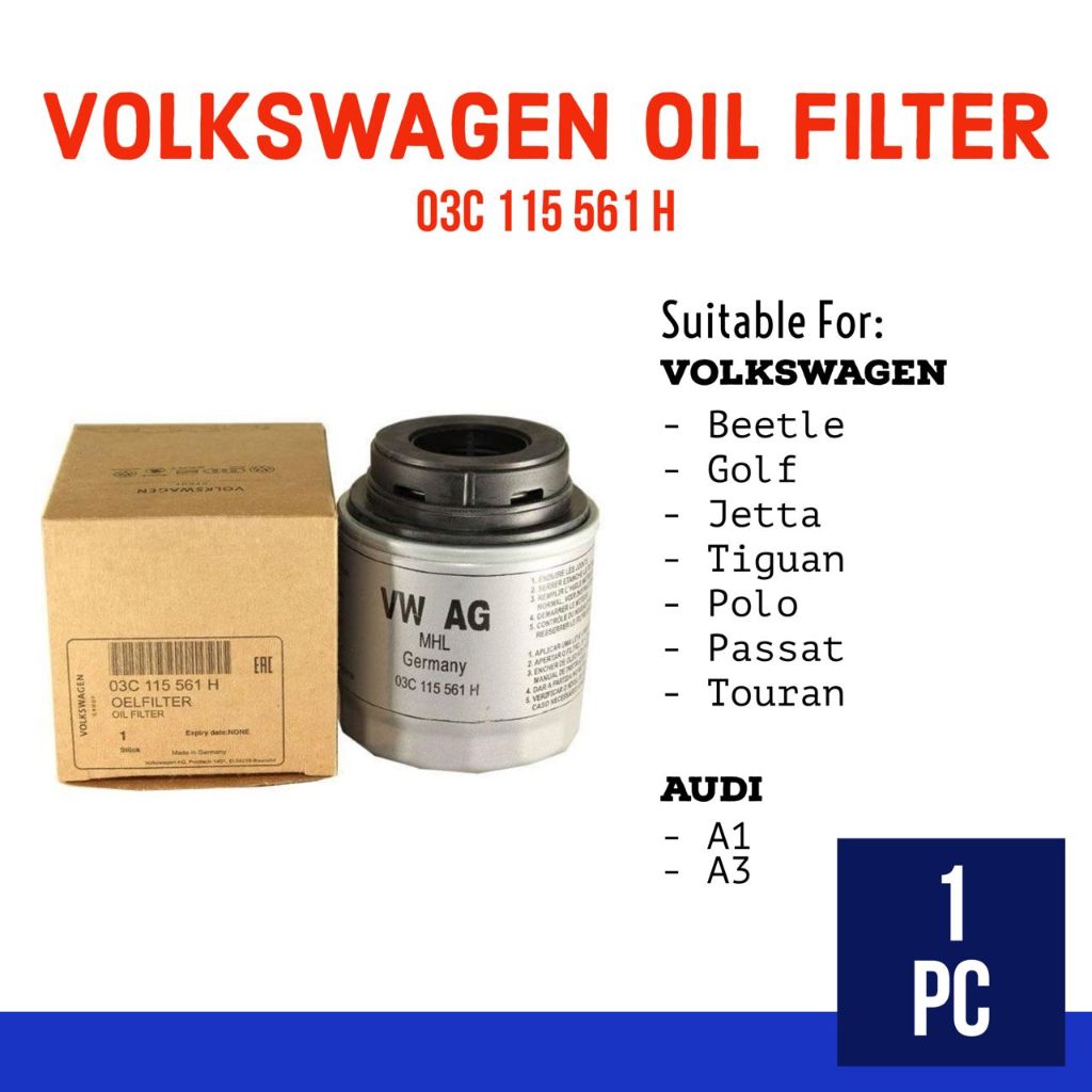 VOLKSWAGEN OIL FILTER (03C 115 561 H) - VOLKSWAGEN BEETLE/ PASSAT/ GOLF ...