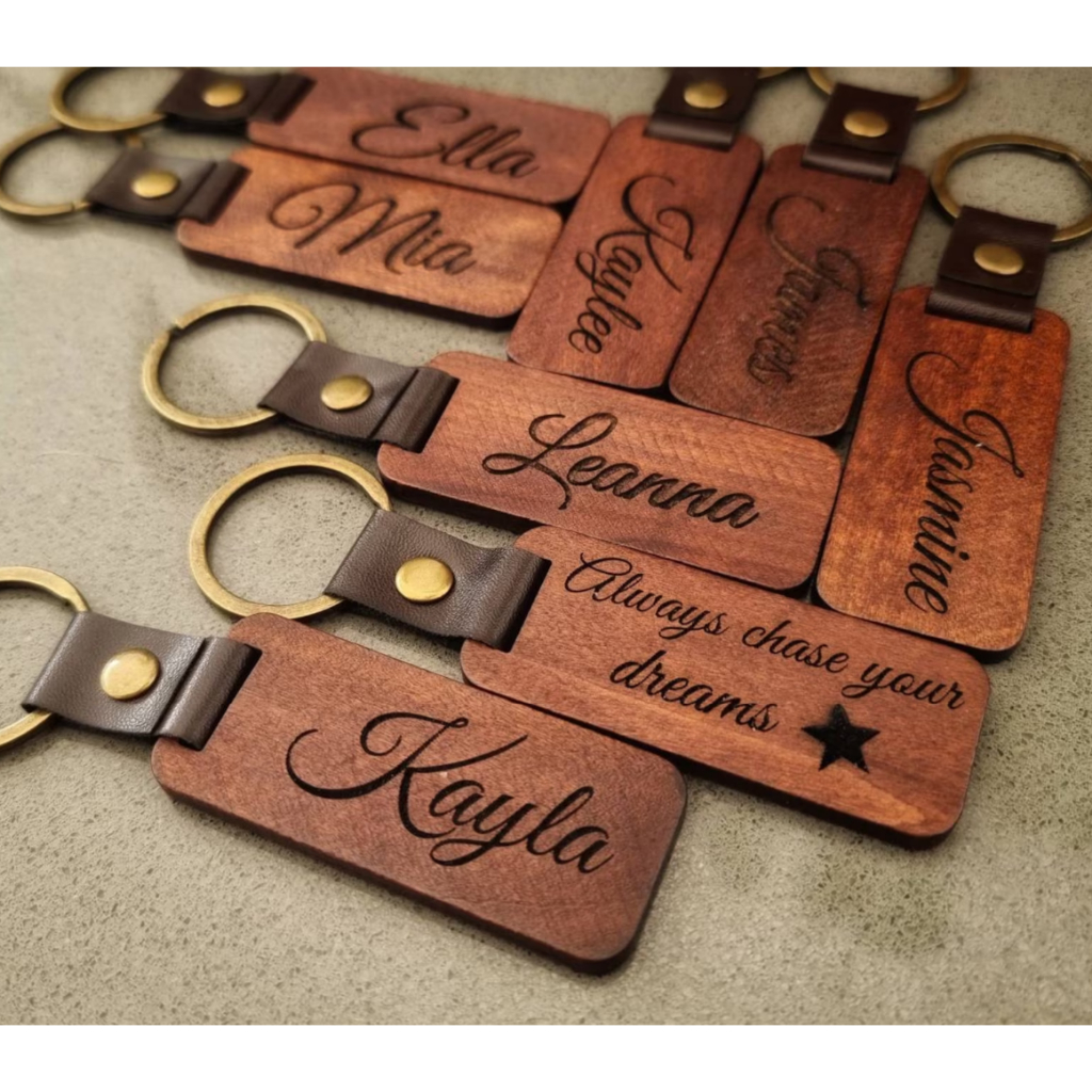 Personalise your Keychain Customised message logo and pictures laser ...
