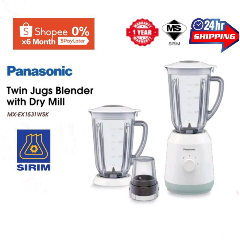 Panasonic Blender Full Set Big Jug 1.35 Litre / Dry Mill 50 Litre 450W MXEX1011 MXEX1011