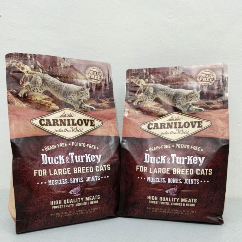 CLEARANCE STOCK CARNILOVE DUCK TURKEY GRAIN FREE 2KG CAT FOOD