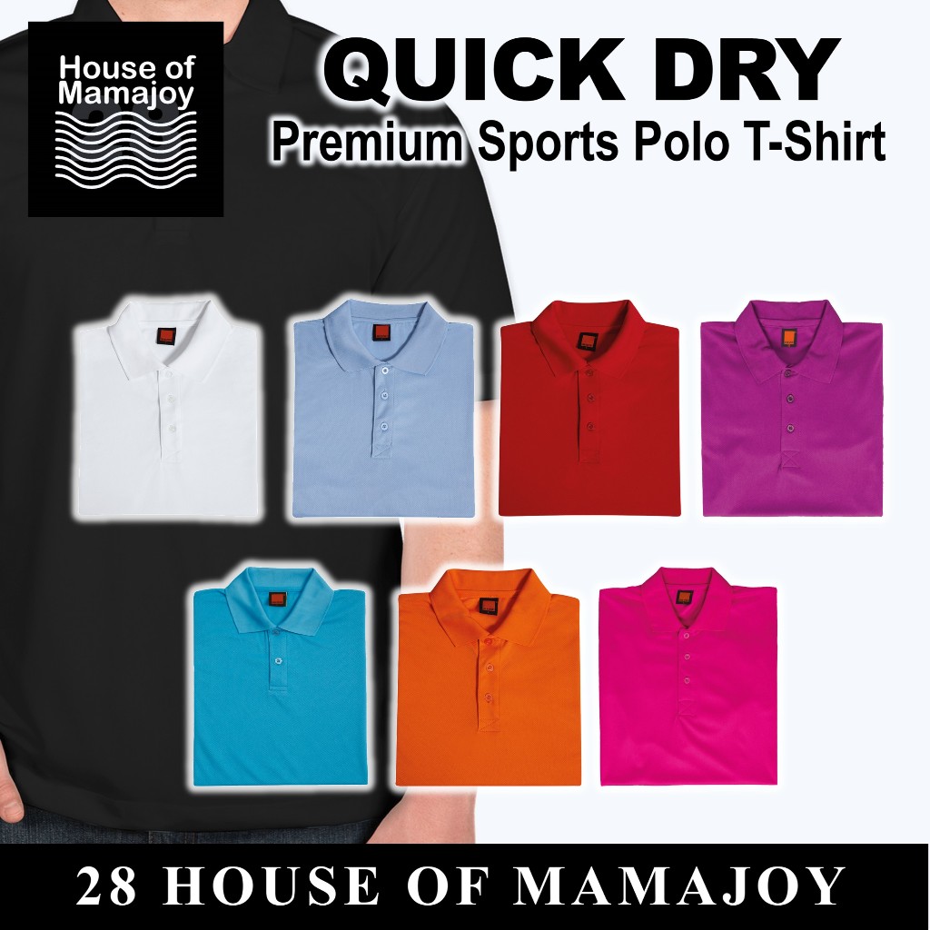 【PREMIUM】 QD06 Baju OREN SPORT Quick Dry Fit Polo Microfiber Collar ...