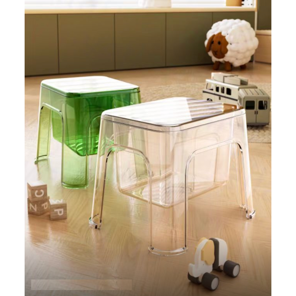 Storage Stool Children's Toy Storage Box Transparent chair with Storage ...
