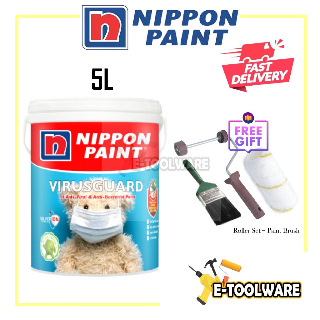5L Nippon Paint VirusGuard Interior Wall Paint (Virus Guard AntiViral