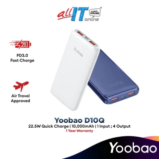 Yoobao D10Q 10000mAh 22.5W Powerbank Super Fast Charge Slim Power Bank PD/SCP/FCP/QC3.0 with Dual Outputs