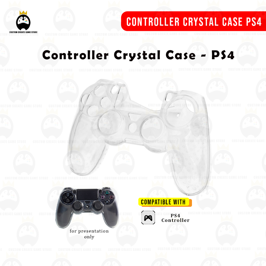 PS4 Controller Crystal Clear Case Transparent Hard Protective Cover ...