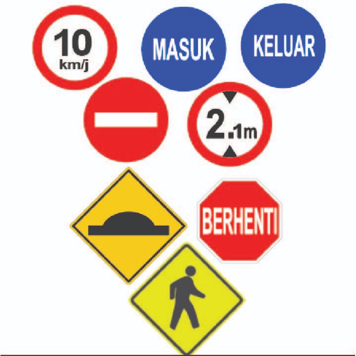 Road sign, JKR road sign, papan tanda jalan raya, berhenti, bumper ...