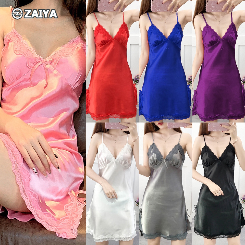 Same Day Delivery Items Satin Lace Silk Pajamas Babydoll Nightwear