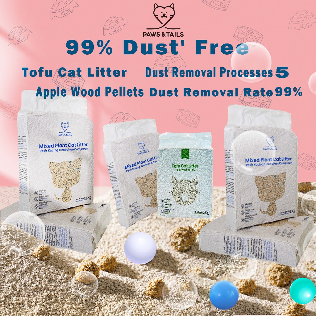【PAWS&TAILS】Cat Fast Clumping Tofu cat litter | mixed cat litter ...