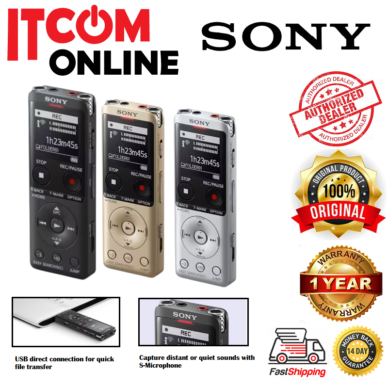 SONY 4GB DIGITAL VOICE RECORDER WITH TF SLOT (ICD-UX570F) BLACK/SILVER ...
