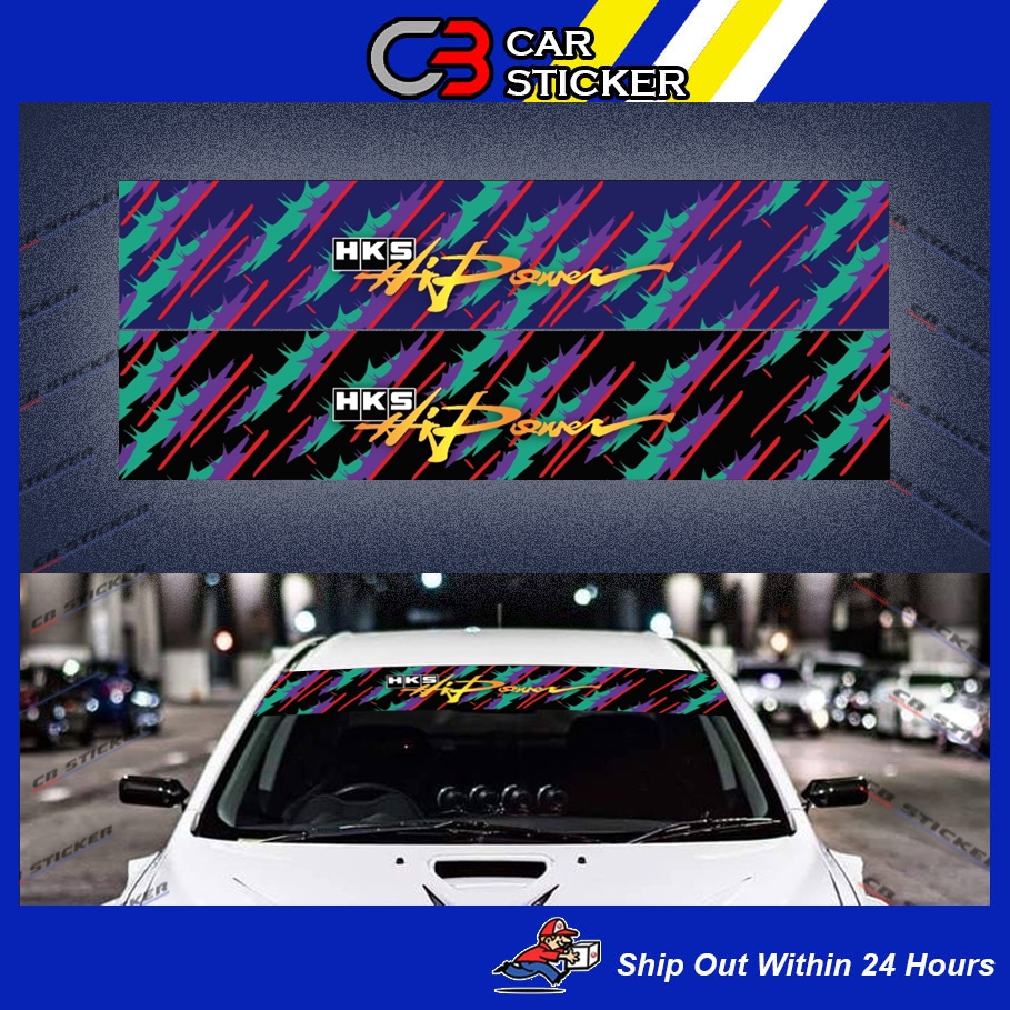 HKS Hi Power Performance Car Sunshield Sticker / S77 | Shopee Malaysia
