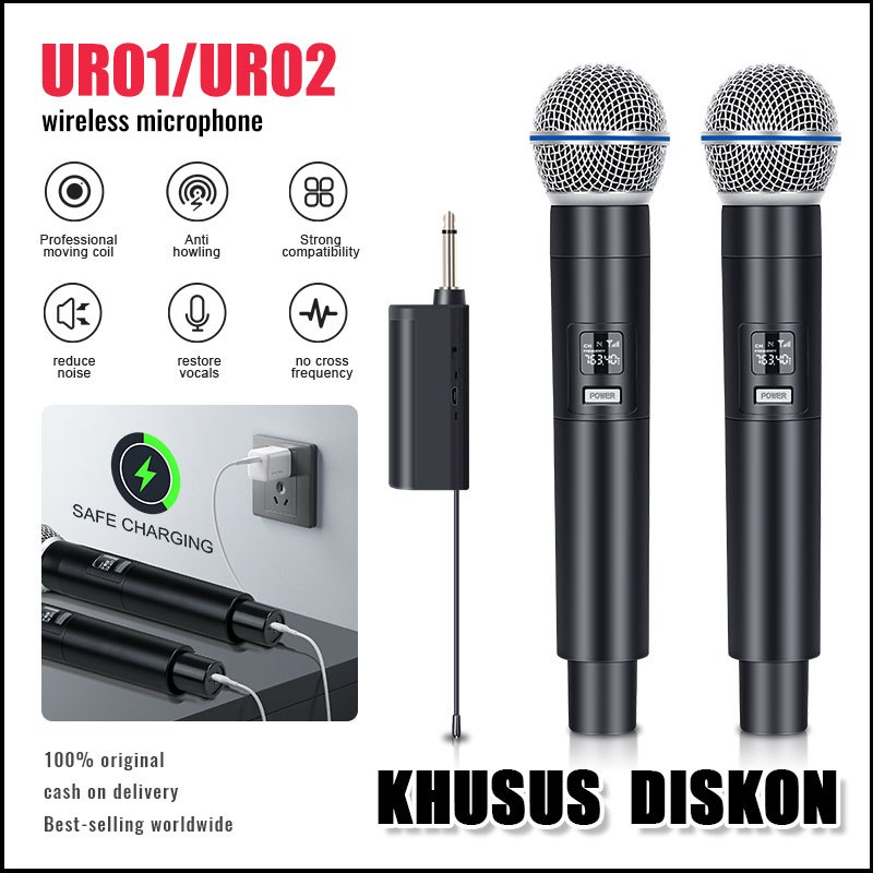 UR01 UR02 UR04 UHF wireless microphone 5V charging free