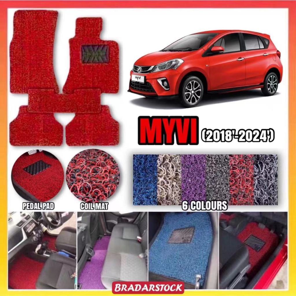 NEW PERODUA MYVI CARPET 5pcs(set) For Perodua Myvi ( 2018 2024 ) 12MM