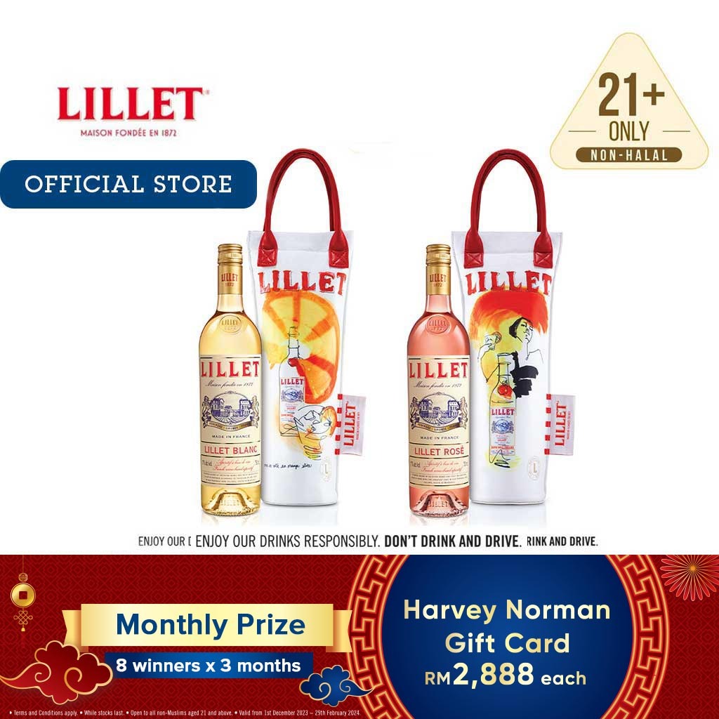 Lillet Blanc/Rose Wine Based Aperitif Gift Set (750ml) Shopee Malaysia