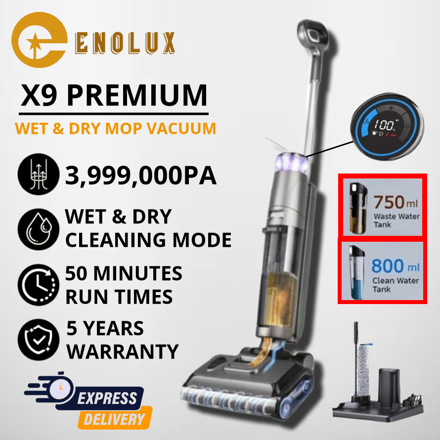 (10 YEAR Warranty) X9 PREMIUM Cordless Wet And Dry Mop Vacuum Cleaner