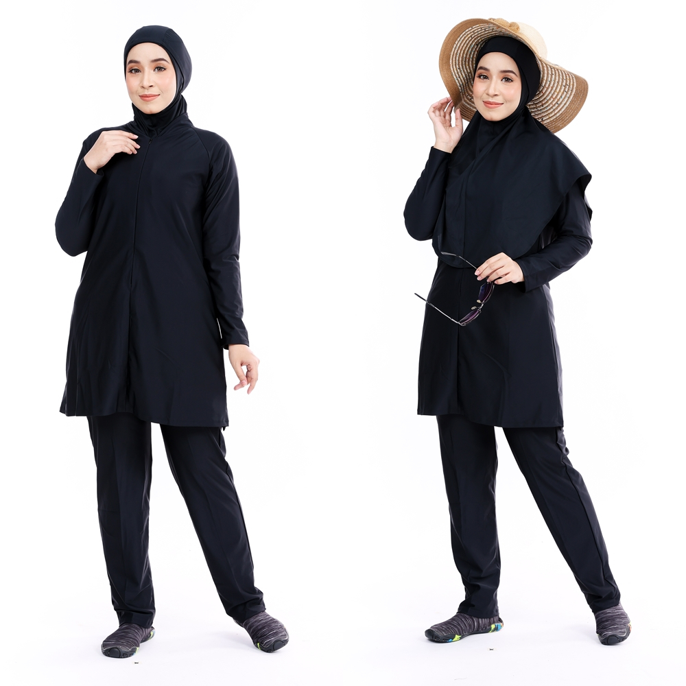 Haleema Swimwear ASMA XS 6XL Berat 140kg 4pcs Baju Renang Muslimah Swimwear Burkini Plussize Baju Mandi Shopee Malaysia