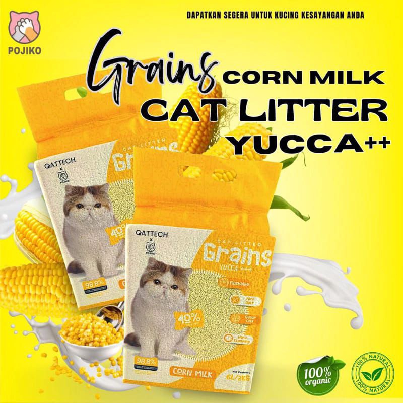 YUCCA Grain Crushed Millet Cat Litter Flushable No Odor Strong Clumping