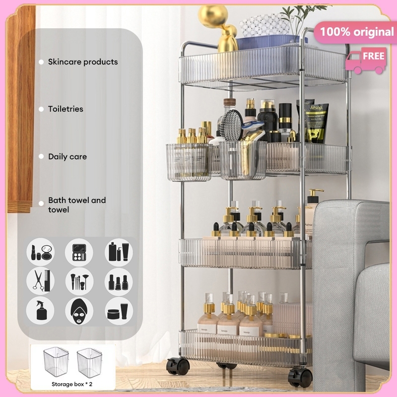 3/4 Tier Trolley Racks with Wheels Multifunction Trolley Rack Trolley ...