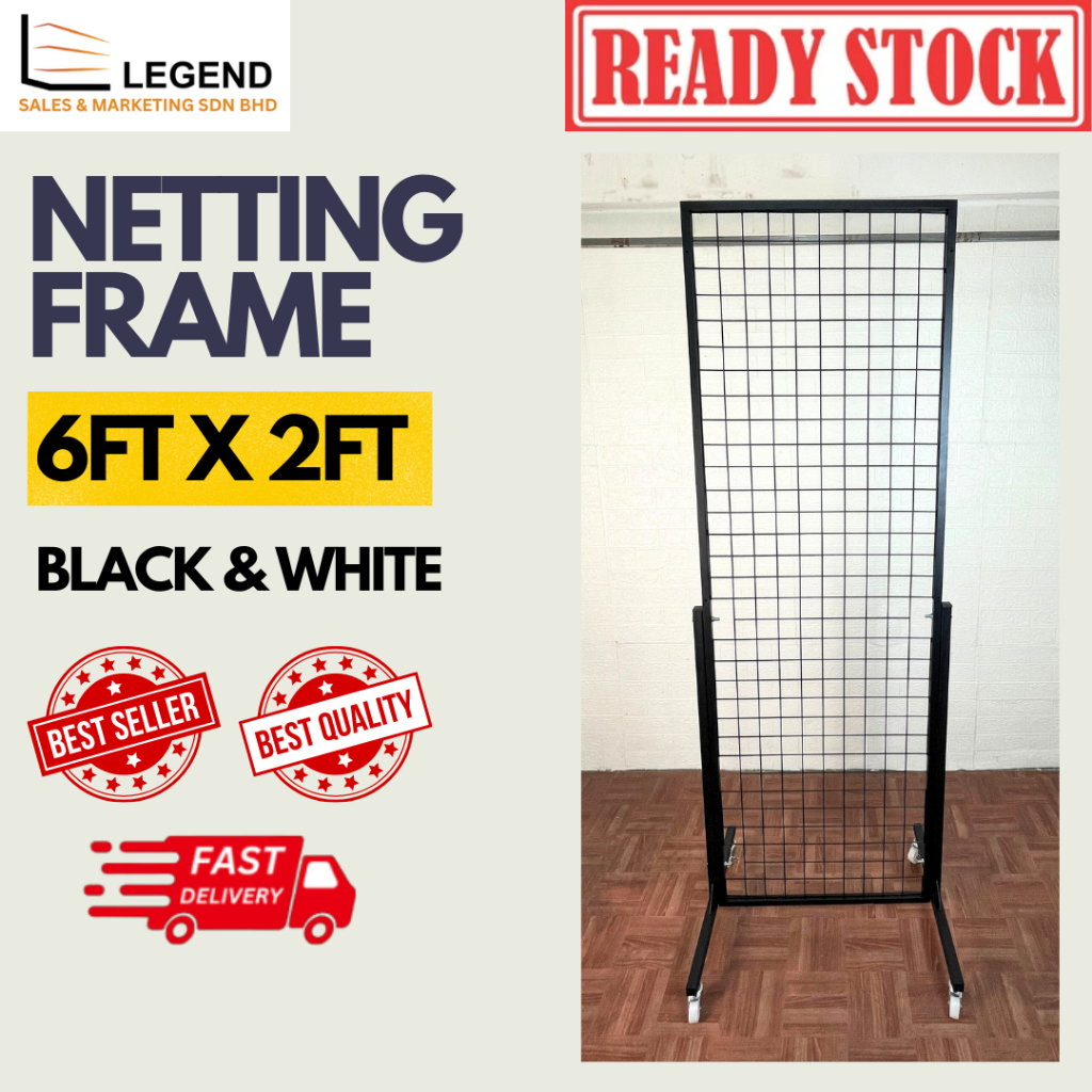 NETTING FRAME 6ft X 2ft WIRE MASH NETTING DISPLAY /WALL NETTING ...