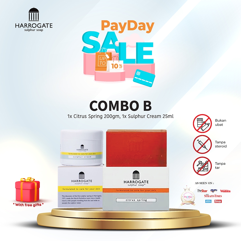 COMBO B (1x Citrus Spring 200gm, 1x Sulphur Cream 25ml) Shopee Malaysia
