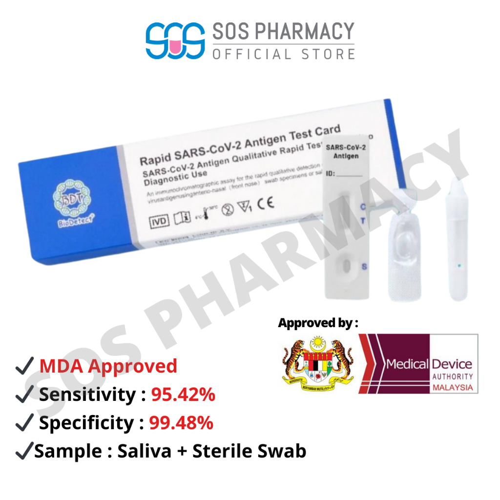 BioDetect Covid 19 Saliva /Nasal Antigen Test Kit 1'S (Expiry Date 6/