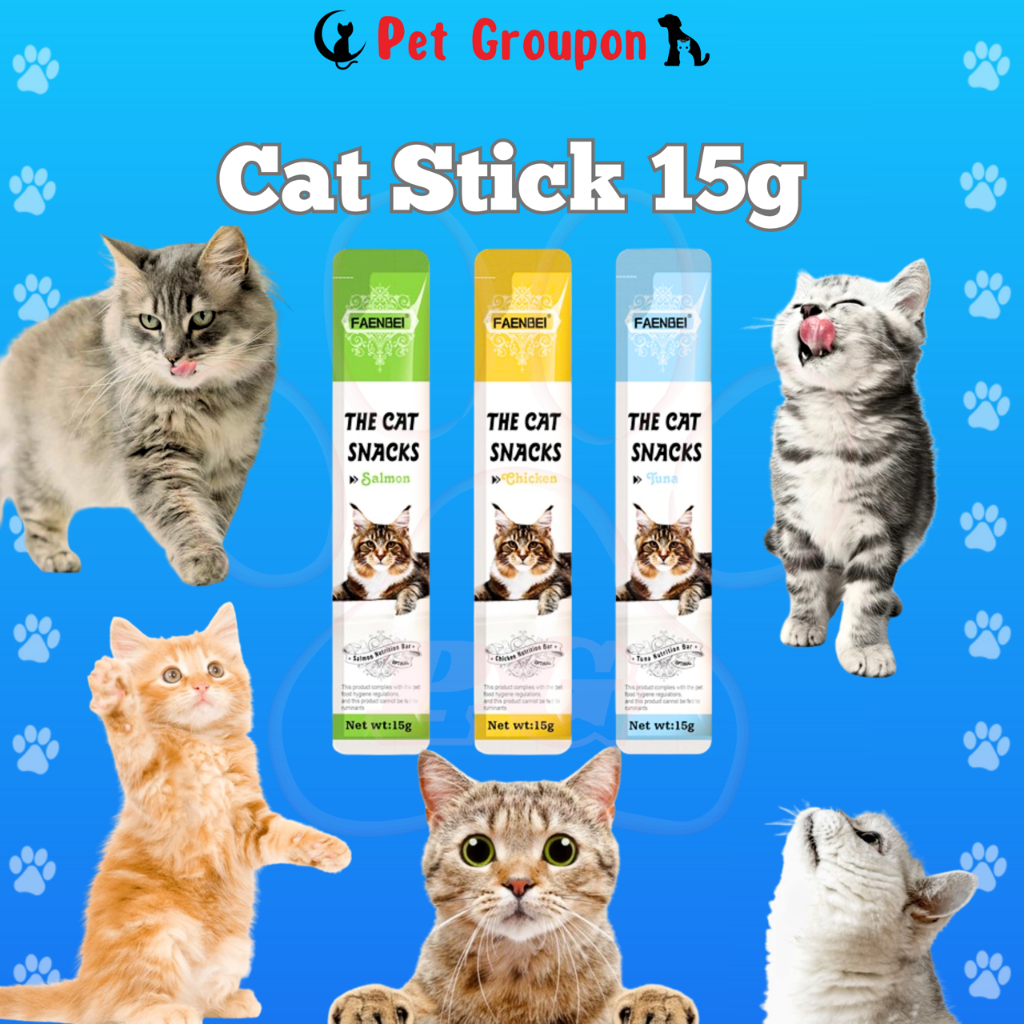 💯PG🥊 FAENBEI Cat Treat 15g Cat Creamy Churu Chu ru Snack Treats Snacks ...