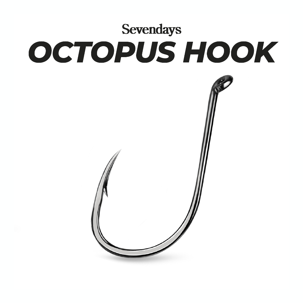 100-Pack Luengo Octopus Fishing Hooks – High Carbon Steel, Black, Saltwater - View #5