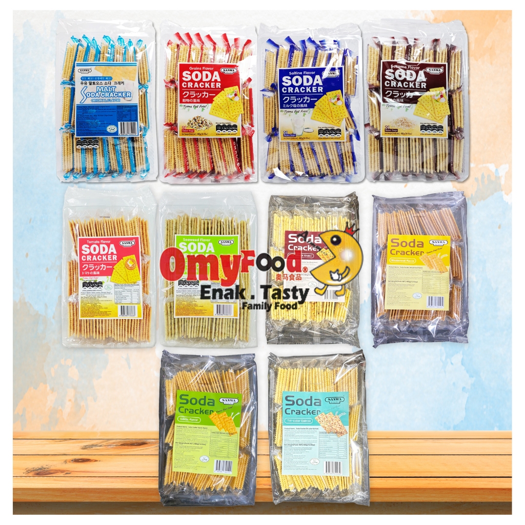 23g x 21pcs SANWA Malt Soda Cracker [Original/Grains/Saltine/Sesame/Tomato/ Seaweed/Wholemeal