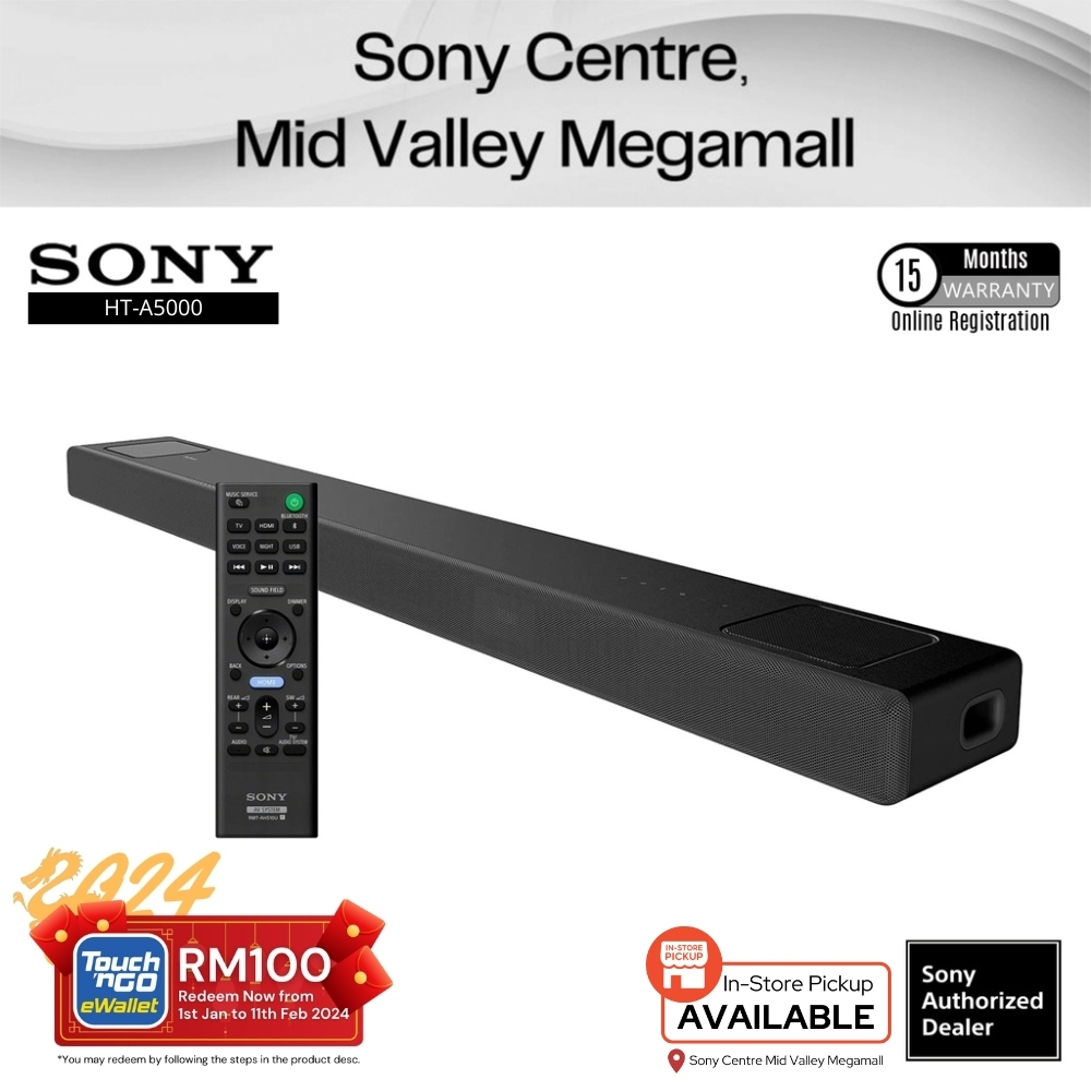 SONY A5000 5.1.2ch Dolby Atmos Soundbar with 360 Spatial Sound Mapping