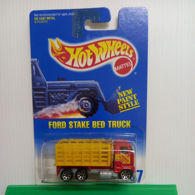 Hot Wheels Ford Stake Bed 7sp Grey Base Yellow Red Truck 2007 Shopee