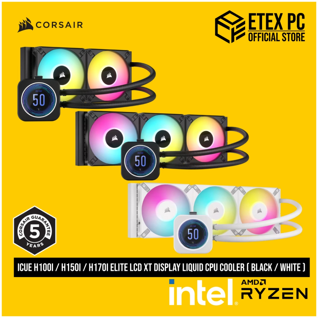 CORSAIR ICUE H100i / H150i / H170i ELITE LCD XT Display Liquid CPU ...