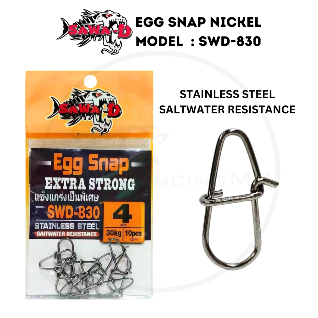 Sawa-D Egg Snap Nickel Model SWD-380 Fishing Snap Stainless Steel ...