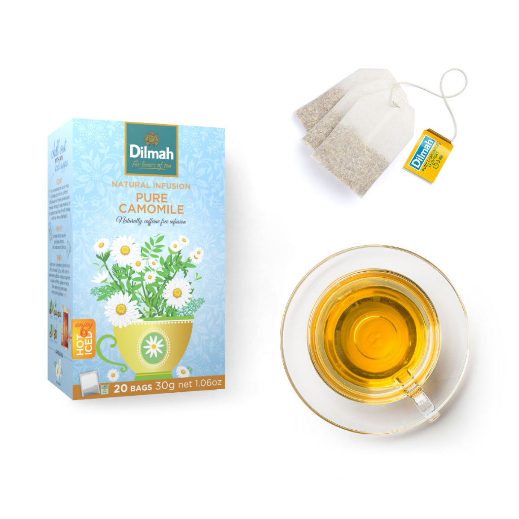 DILMAH Herbal Infusion Pure Camomile Tea 1.5g x 20 Teabags | Shopee ...