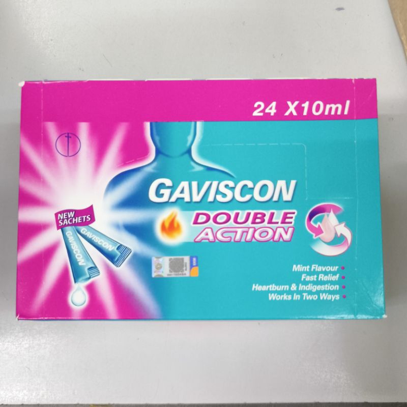 Gaviscon double action Liquid Sachet 24X10ML E9/25GAVISCON DOUBLE