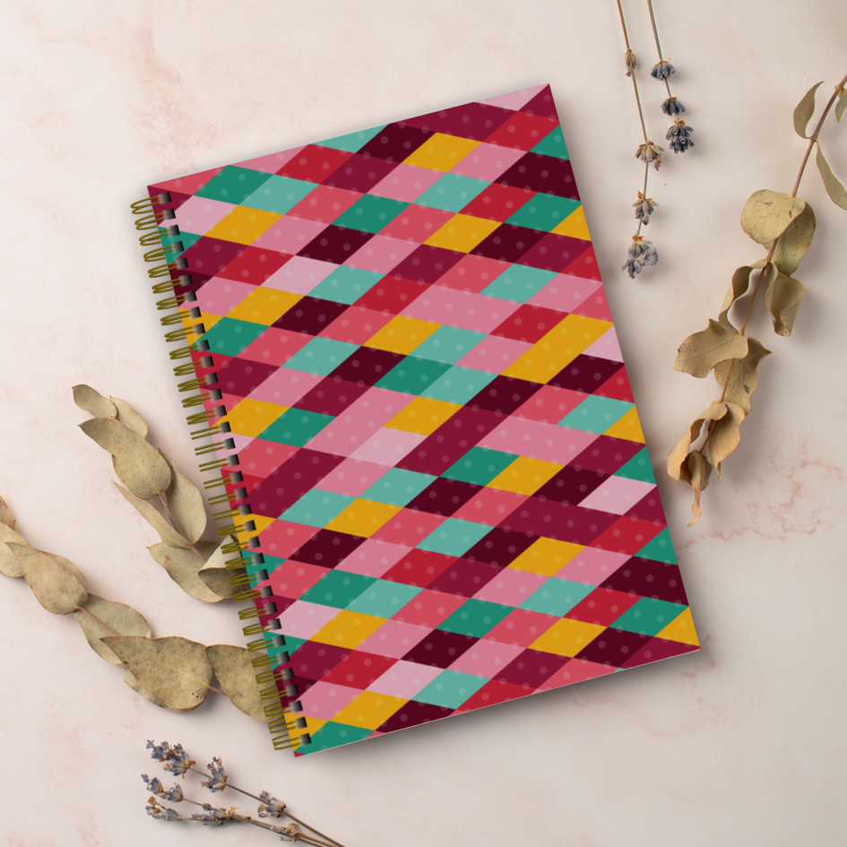 A4 Softcover Notebook Blank / Line 140pages 80 gsm Diamond pattern ...