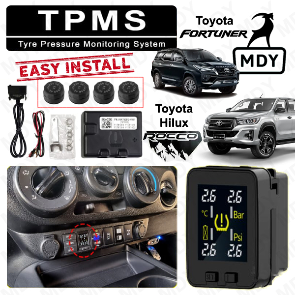 TPMS Toyota Hilux Revo Recco / Fortuner Tire Pressure Monitoring System Sirim Approved Tire