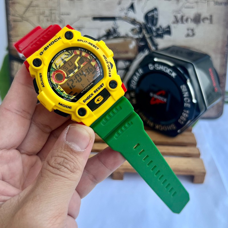 (Hot Item) Gshk Custom mat moto Rasta Jam tangan lelaki , murah ...