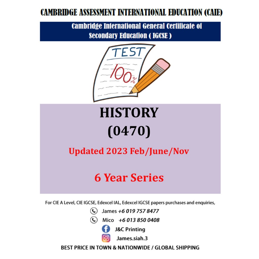 Cambridge Igcse Past Year Papers HISTORY 0470 PAPER 1,2,4 | Shopee Malaysia