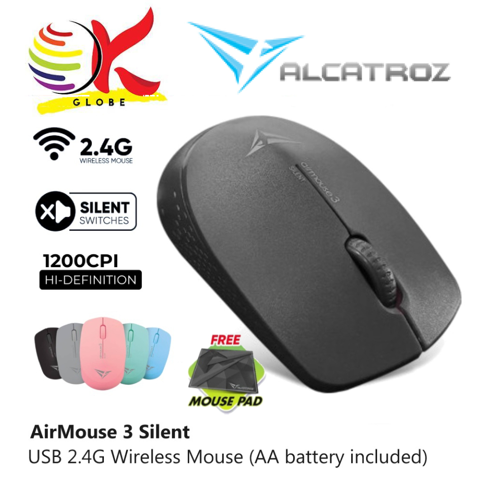ALCATROZ AIRMOUSE 3 SILENT USB 2.4G WIRELESS MOUSE WITH 1200 CPI / 3 ...