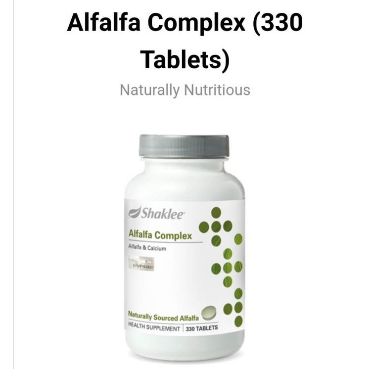 Shaklee Shak Lee Alfalfa Complex S 330 Tablets Shopee Malaysia 3388