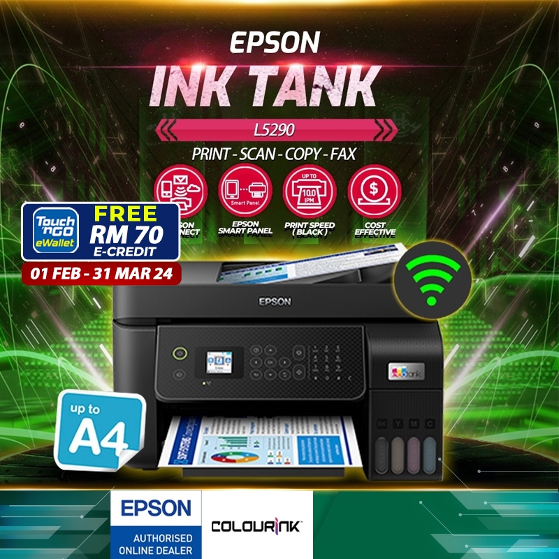 Epson EcoTank L5290 L5590 A4 Wi-Fi All-in-One Print Scan Copy Fax ...