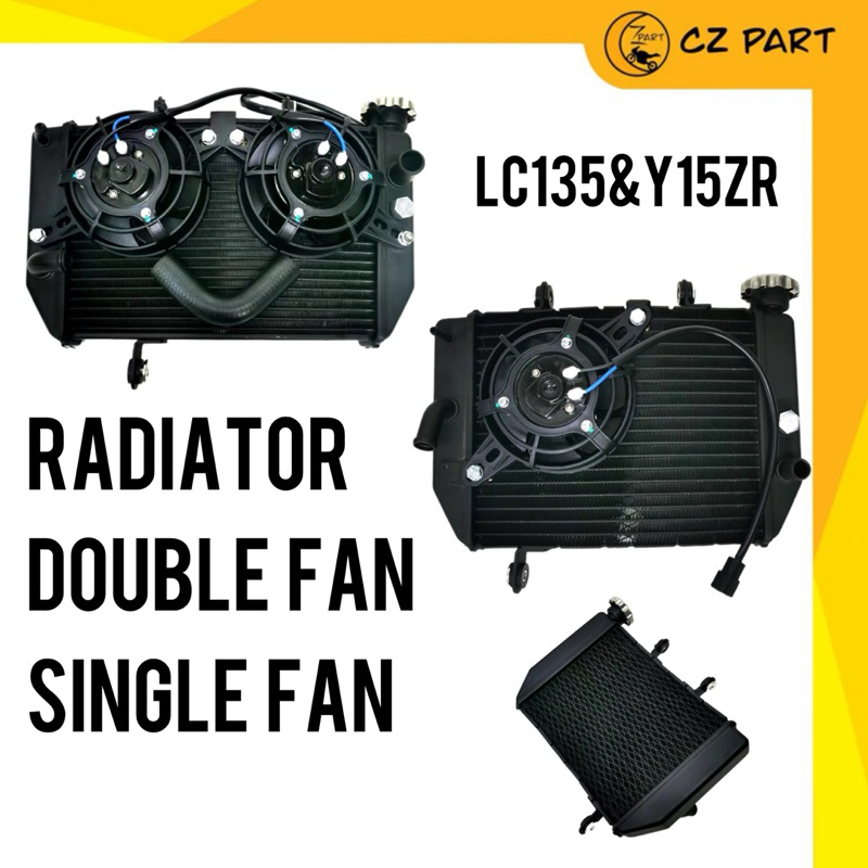 CURVE RADIATOR RACING Y15ZR Y15 LC135 TANGKI COOLANT RADIATOR KIPAS BIG FAN DOUBLE FAN DUA KIPAS