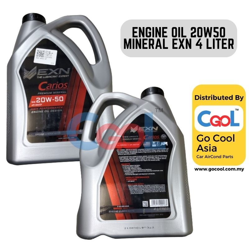 ENGINE OIL 20W50 MINERAL EXN 4 LITER Shopee Malaysia