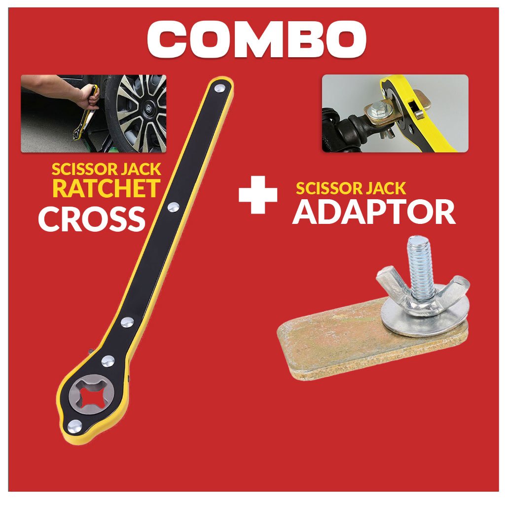 Car Scissor Jack Ratchet Wrench Wheel Lug Wrench Hand Jack Wrench Labor