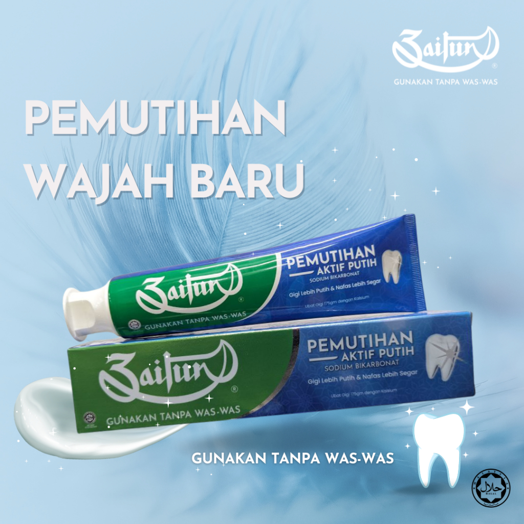 Zaitun Ubat Gigi Toothpaste Extra Mint/Whitening Pudina Tambahan